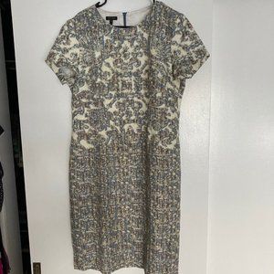 Escada size 42 dress - blue and off white